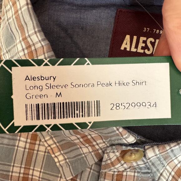 Alesbury Long Sleeve Sonora Peak Hike Shirt Gray Blue Plaid NWT Size Medium - Picture 8 of 10